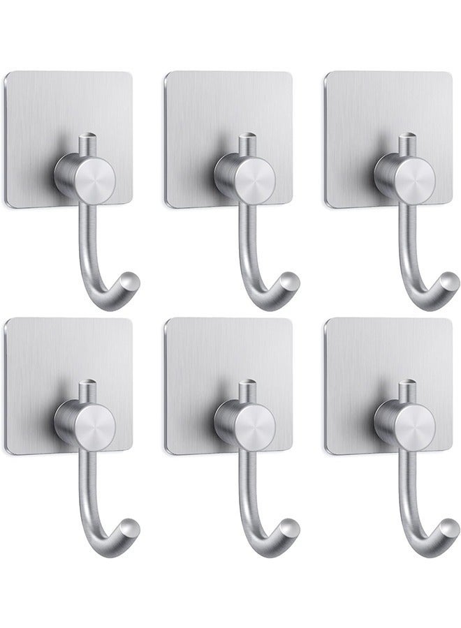 Yoawllty Wall Hook for Wreath Hanging, Waterproof Wall Hanger, Heavy Duty Towel Hook for Hanging Coat, Hat, Key, Clothes, Wall Hook Mount for Kitchen, Bathroom, Office（Silver) - Image 1